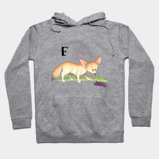 F is for Fennec Fox Hoodie by thewatercolorwood